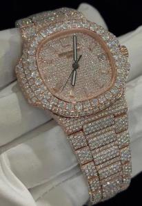Wholesale Steel Body Full Iced Out Moissanite Diamond Watch Wrist Watch Handmade from china suppliers