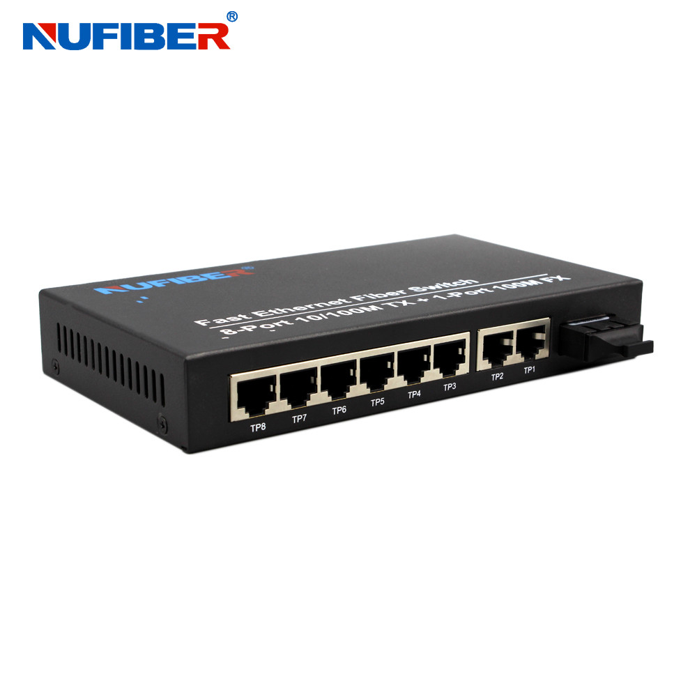 Fiber Ethernet Switch Multimode RJ45 Fiber Optic Ethernet Switch Dual Fiber 8 Port Gigabit Switch
