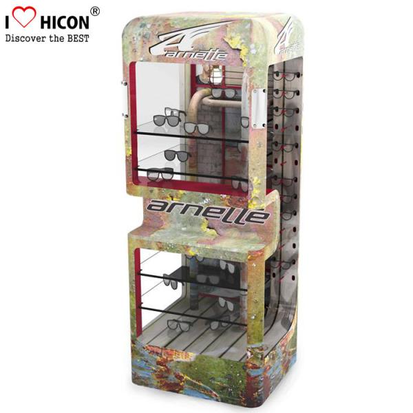 Free Standing Sunglasses Display Case Wood Acrylic Eyeglass Display Tower For