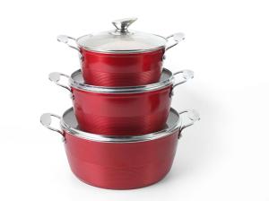 Wholesale Tempered Glass Lid BSCI 2.0mm Induction Cookware Set from china suppliers