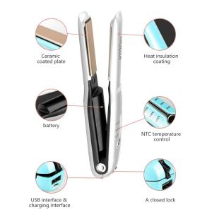 Wholesale 4000mAh USB Mini Battery Powered Hair Straightener Lightweight Anti Frizz from china suppliers