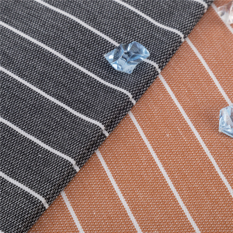 Cotton And Linen Single Jersey Striped Material Fabric For T Shirt