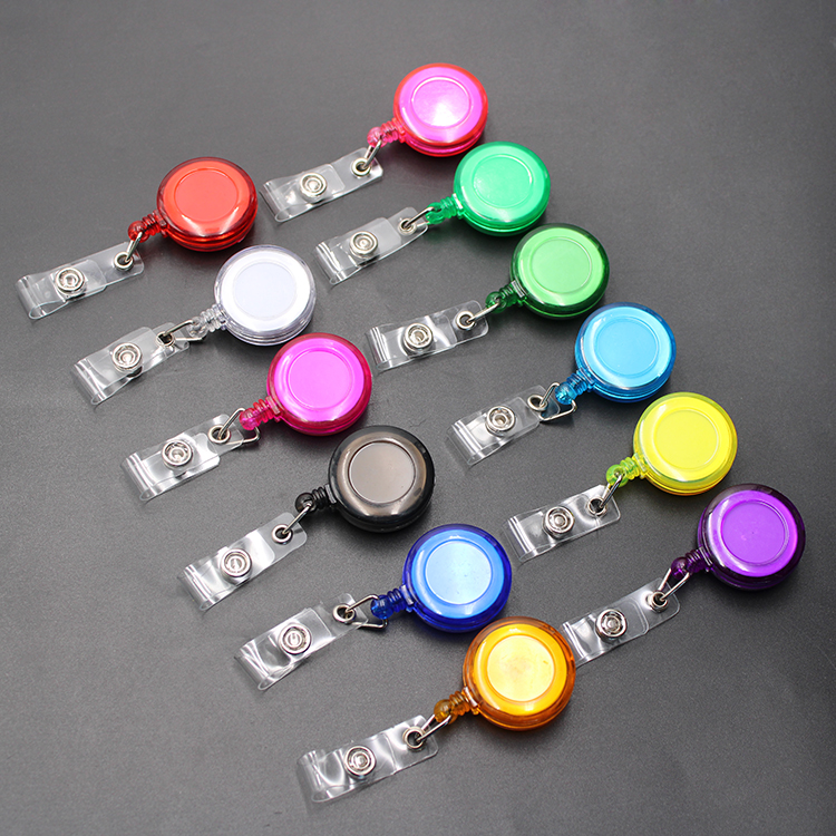 Deyi Round Retractable Badge Reel Colorful Badge Holder Retractable Clip Nurse Teacher Office Supplies