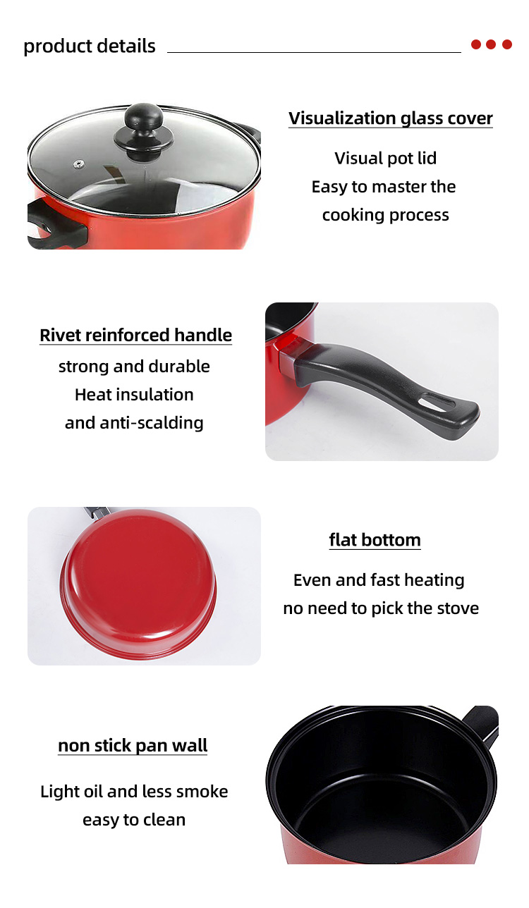 Multifunctional Kitchen Iron Non Stick Pans And Pots Set With Lid
