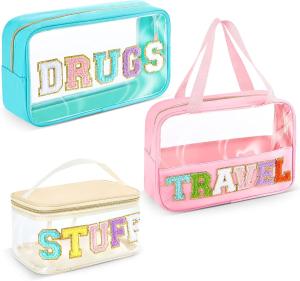 Wholesale Clear Makeup Bags Makeup Bag Transparent Patch Bag PVC Waterproof Portable Glitter Cosmetic Bag Travel Toiletry bag from china suppliers