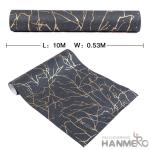 High-end Household Wallpaper Decor Black Color Plant Fiber Bronzing Process