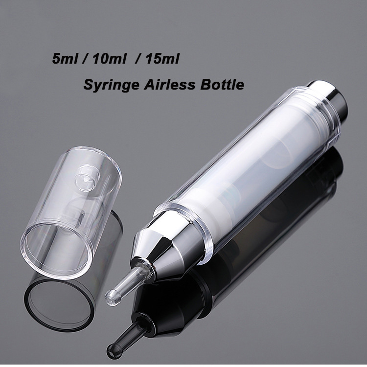 Full PP Airless Plastic Bottle 5ml 10ml 15ml 20ml 30ml 50ml Matte Black Airless Pump Bottle for Moisturizer and Serum