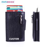 Men's Carbon Fiber Rfid Blocking Magnetic Card Holder Wallet with Fashion Coin