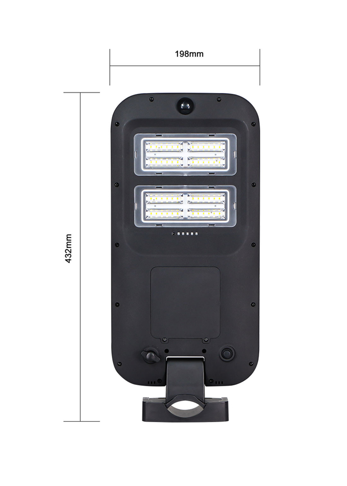 Smart Integrated Solar Street Light 100W Slim ABS Body Radar Sensor 30° Beam Angle