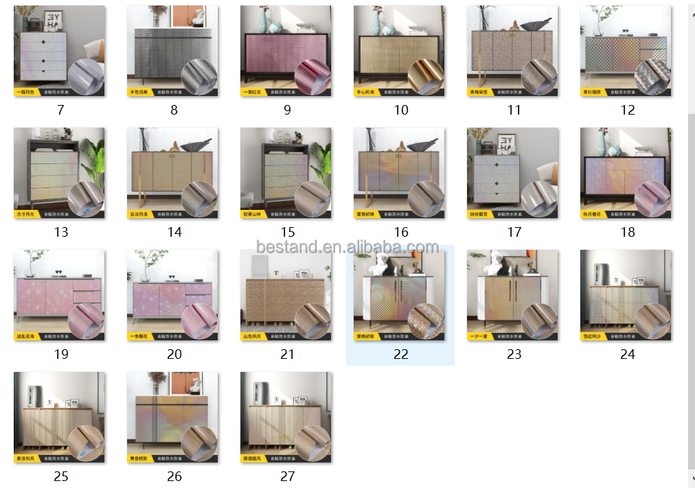 Modern Design Style Furniture Wallpaper High Glossy 3D Rolls with Waterproof and ECO-Friendly Properties
