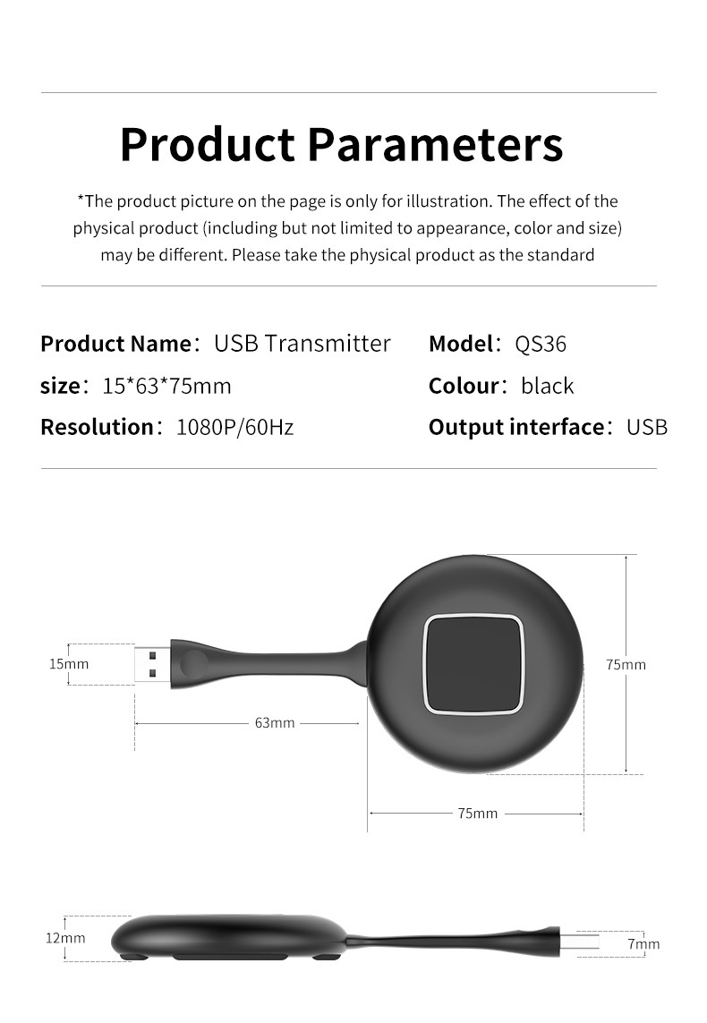 PnP USB Transmitter Screen Share Device , Wireless Presentation System 2.4G Wifi