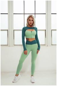 Wholesale Polyester Fitness Gym Yoga Clothes Womens Cropped Workout Leggings Activewear from china suppliers