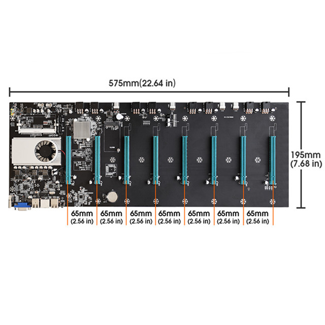 S37 8 Gpu 65mm Riserless Mining Mother Boards BTC S37 65mm Slot