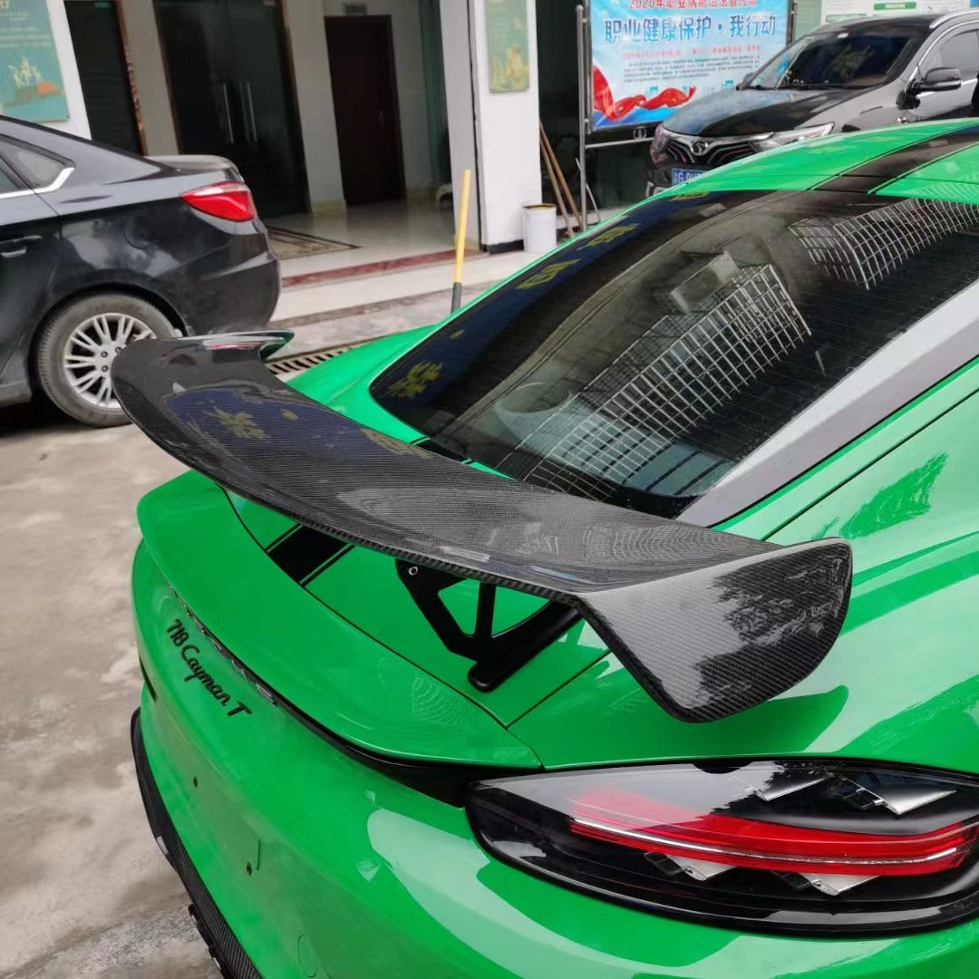 2022 New Products 987Cayman 981Boxster 718 Carbon Fiber Spoiler for Porsche 987 981 718 Carbon Fiber Spoiler Wing