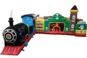 Wholesale PVC Tarpaulin Inflatable Fun City Express Train Station Themed For Home Yard from china suppliers