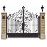 Double Entry Cast Iron Gates Powder Coat Wrought Iron Entry Gates