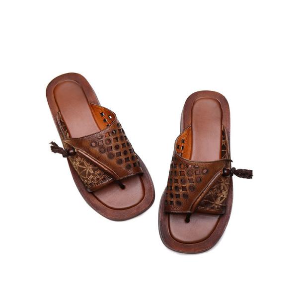 S357 Direct Selling Ins Tide Shoes 2020 New Cotton And Linen Fight Leather Flip