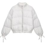 Custom Womens Warm Waterproof Coat , Funnel Neck Women's Short Puffer Jacket