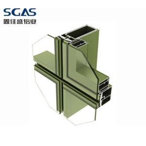Wholesale Exterior Facade Panel Aluminum Curtain Wall Profiles Powder Coating Aluminium Glass Curtain Walls from china suppliers