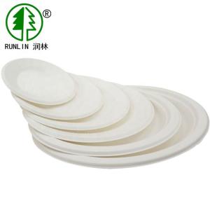 Wholesale Restaurant Biodegradable Sugarcane Bagasse Plates SGS Food Packaging Flat Round Dish from china suppliers