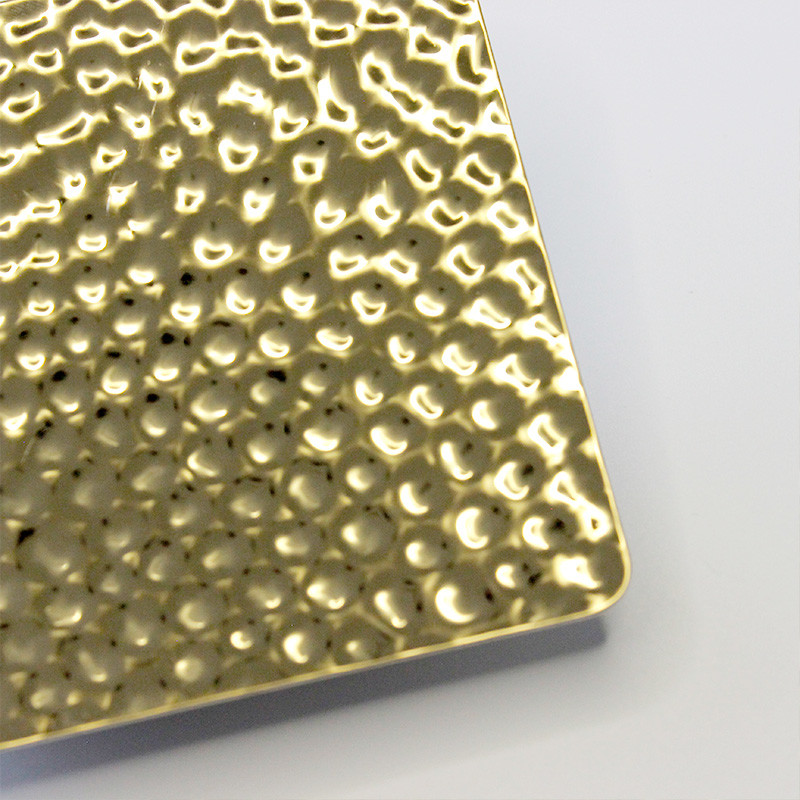 Golden Water Ripple Hammered Decorative Stainless Steel Sheet For Ceilings Walls And Plates