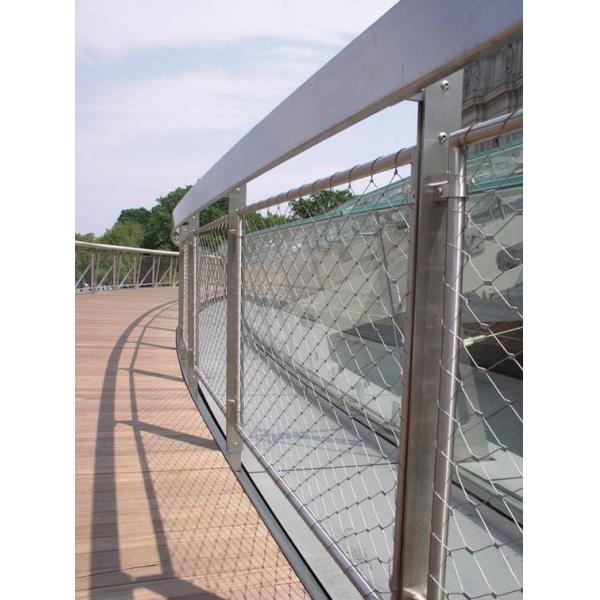 Flexible Handrail Fences Balustrade Cable Mesh , Stainless Steel Cable Mesh