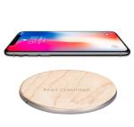 Silver Base Wooden Wireless Charger / Cordless Charger with 73% Efficiency