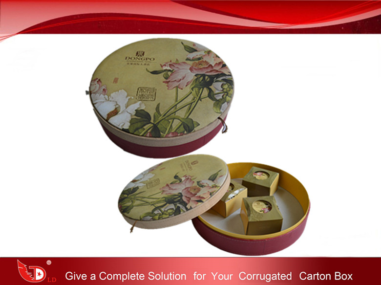 fancy quanlity round gift tea box