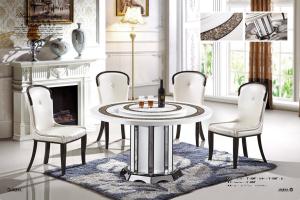 Wholesale round 9 seater marble dining table with Lazy Susan furniture from china suppliers