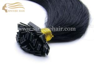 Wholesale 55 CM Double Drawn Virgin Human Hair Extensions Flat-Tip for sale - Black Fusion Flat Shape Hair Extension for sale from china suppliers