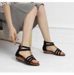 BS133 Wedge Sandals Female Summer Mid-Heel 2021 New Style Roman Shoes Fashion
