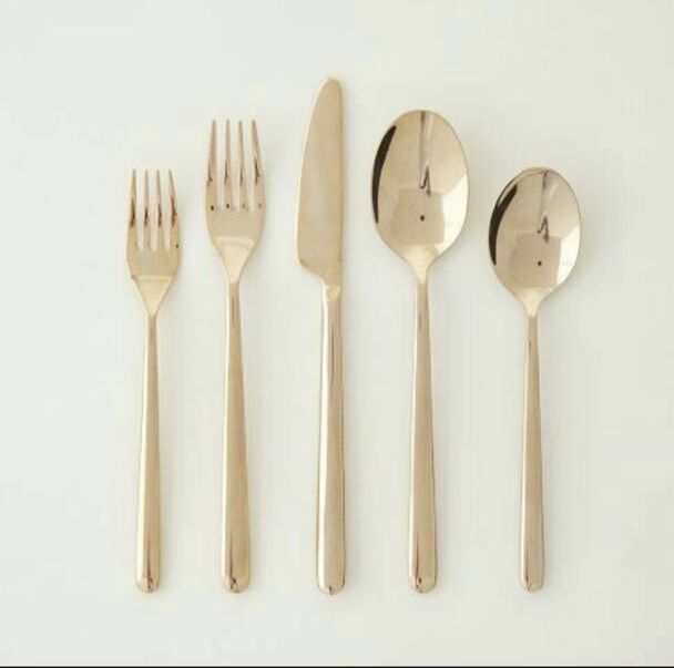 Wholesale elegant stainless steel gold knife spoon fork cutlery sets