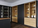 Custom Luxury Wood Grain MDF Moisture-Resistant Frameless Kitchen Cabinets Dubai