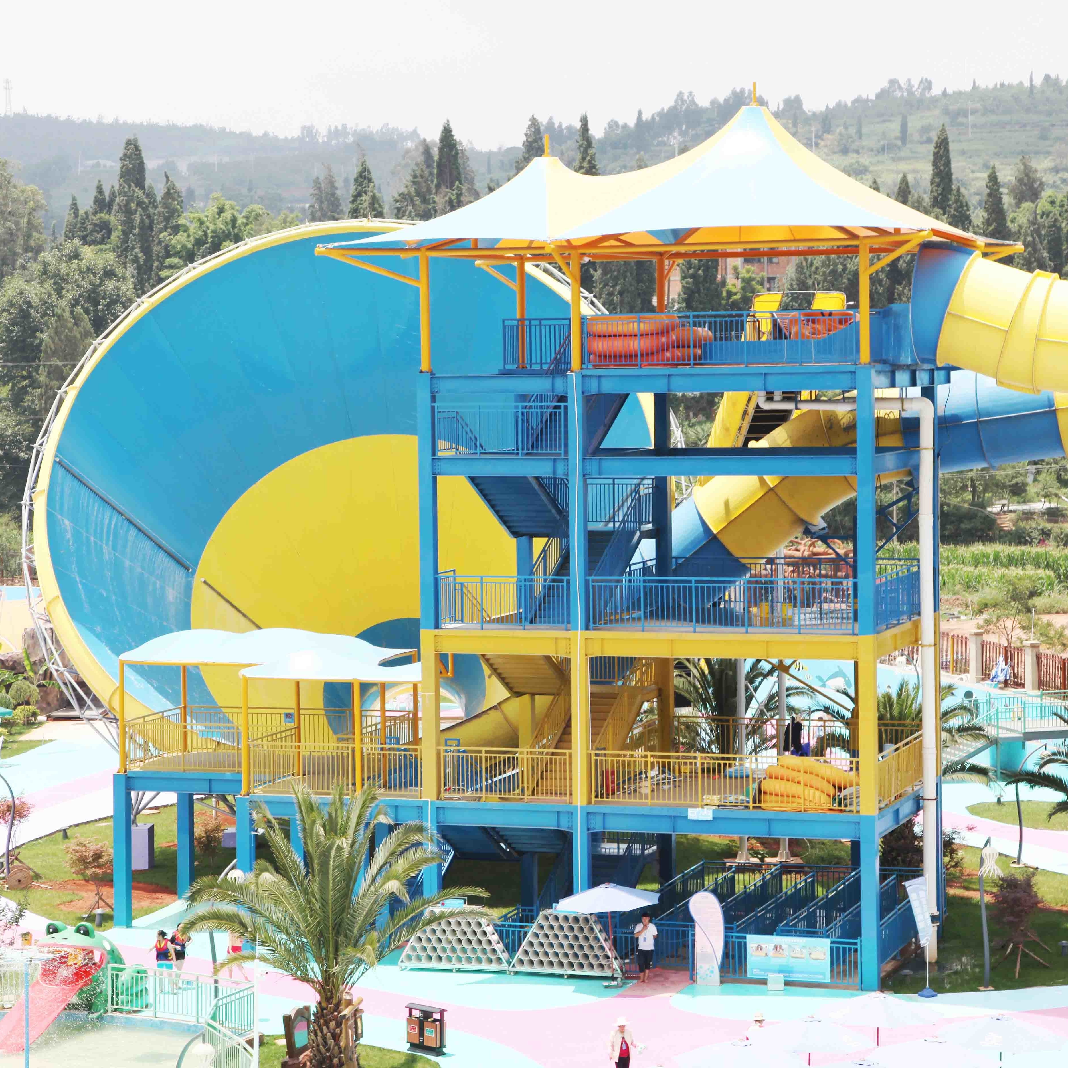 Huge Tornado Custom Water Slides For Family Riding , Width 18.6m
