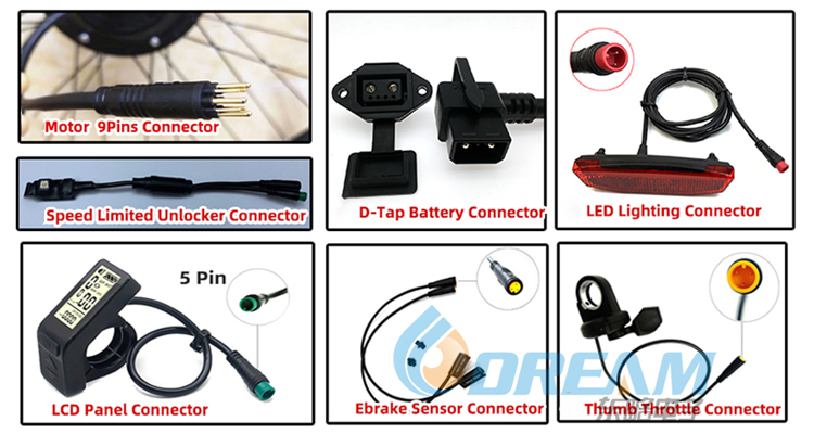 M6 M7 M8 Ebike E-Bike Electric Bicycle Waterproof Connectors 4 Pin Round Connector
