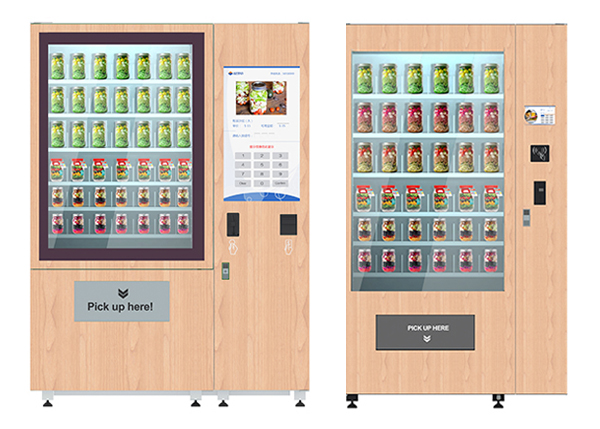 Network Access Salad Fruit Vegetable Vending Machine With 32 Inch Touch Screen