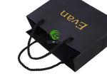 Black Matt Laminated Paper Bags , Twisted Handle Printed Paper Shopping Bags