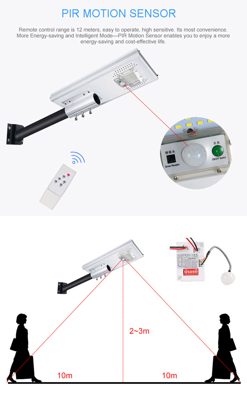 Super Brightness Outdoor LED Integrated 40W All In One Solar Street Light
