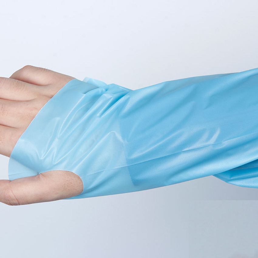 S&J Disposable Isolation Gown Individual Wrapped Long Sleeve & Thumb Hole Unisex Liquid-Proof CPE Gown Disposable