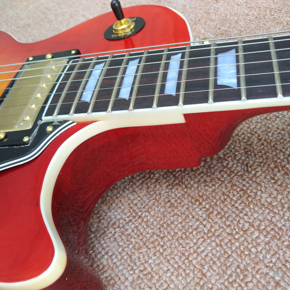 Standard LP 1959 R9 electric guitar, Cherry burst color electric guitar with Gold hardware, free shipping