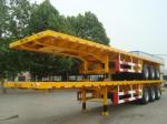 1310mm Wheel Base 3 Axle Flatbed Semi Trailer for Shipping / Carrier of 40 Feet
