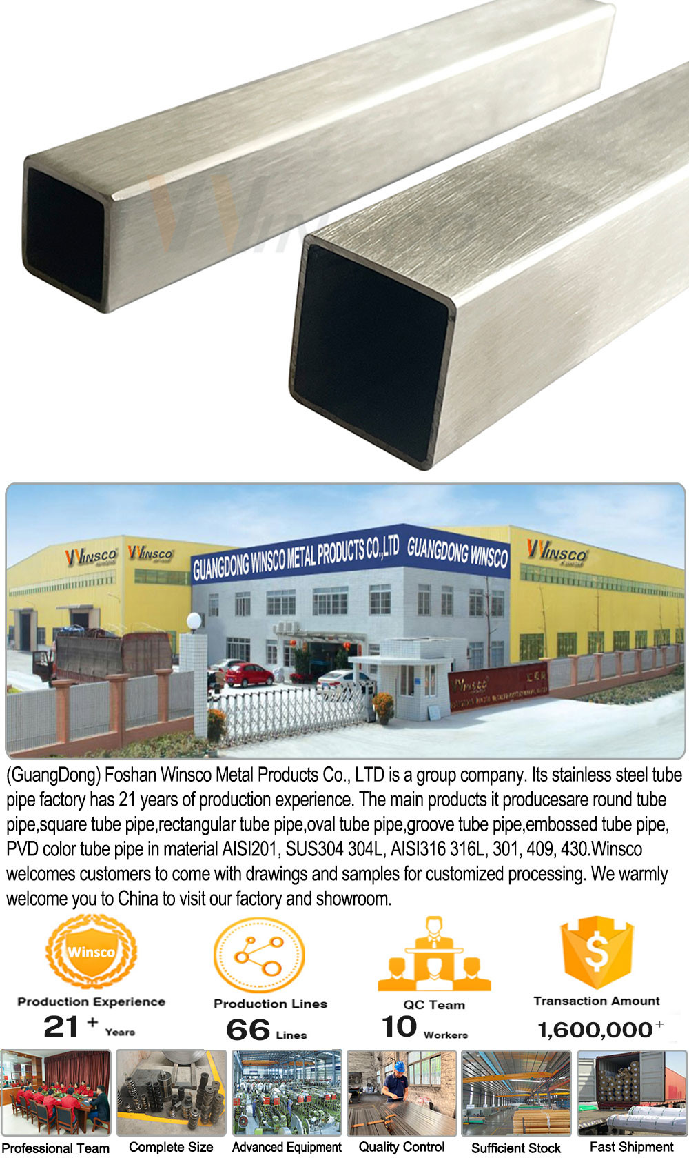 0.6mm-3.5mm Thickness Mirror Satin Surface 201 304 316 Grade 30mmx30mm Stainless Steel Inox Square Tube Pipe