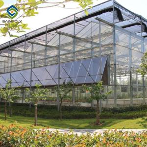 Wholesale 120km/H Agricultural 9.6m Multi Span Glass Greenhouses from china suppliers