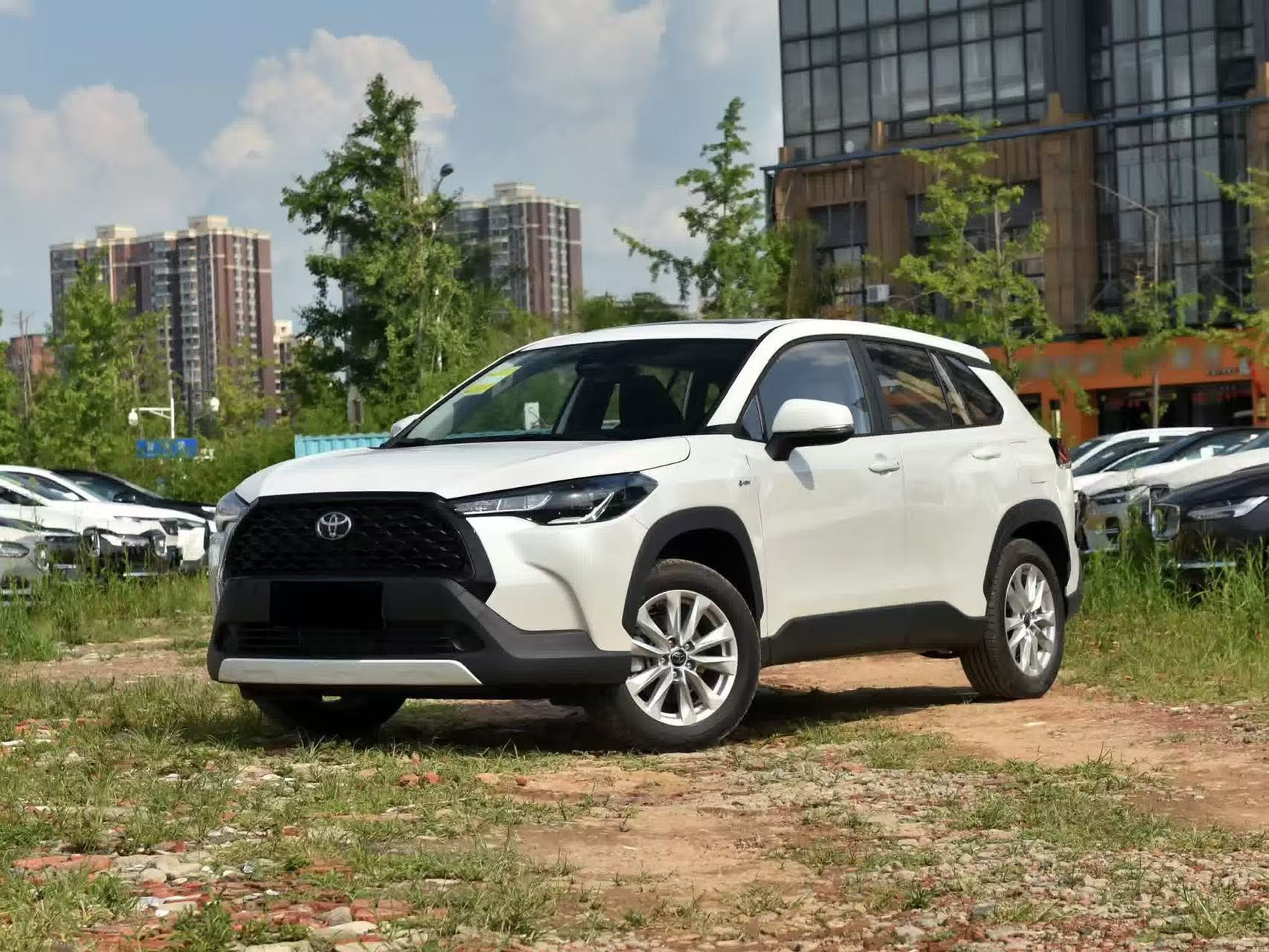 Corolla Cross Dual Engine Electric Hybrid White Available Compact SUV E-CVT continuously variable transmission