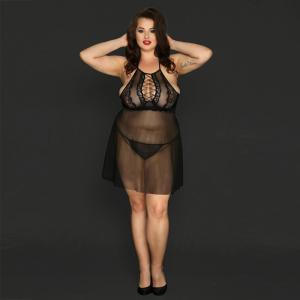 China Spandex Fiber Plus Babydoll Lingerie Knitted Sexy Underwear For Large Women on sale