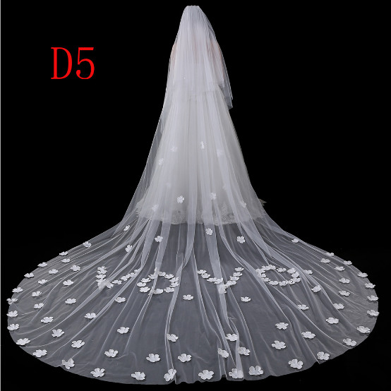 Long drag lace veil, Europe and the United States pure white bud silk yarn, around the shoulder of the beautiful long