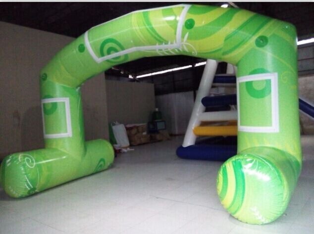 Green Standard Free Standing Inflatable Arch , PVC Tarpaulin Inflatable Arch for Advertising