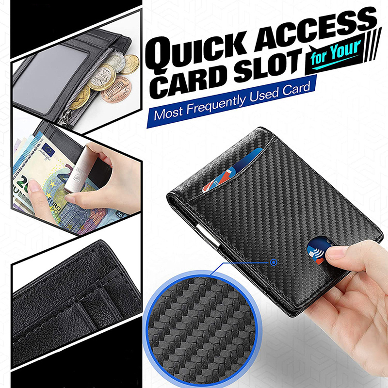 Genuine Leather Anti-Theft Customized Drawing Multi-Function RFID Wallet for Men