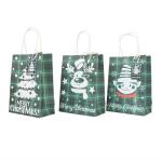 ECO Friendly British Style Grid Kraft Paper Christmas Gift Bags 21g/Pcs