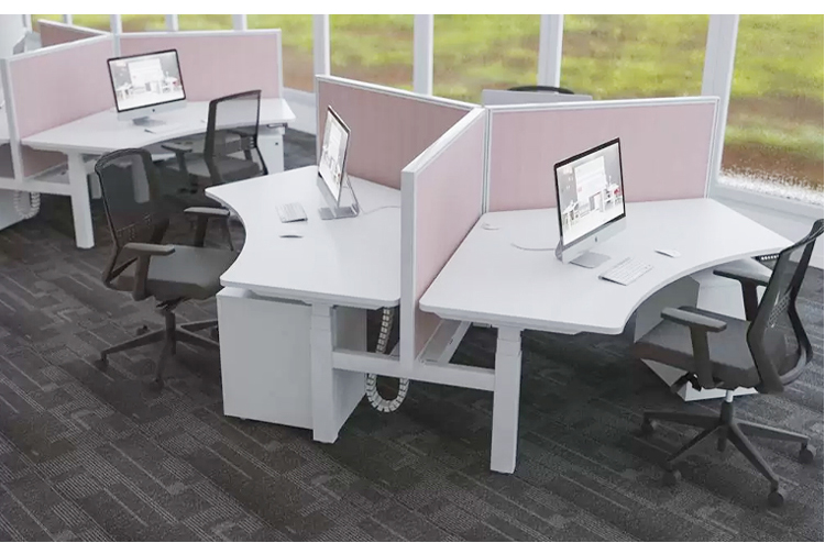 Metal Type Iron Electric L Shape Standing Desk Frame for Height Adjustable Workstation